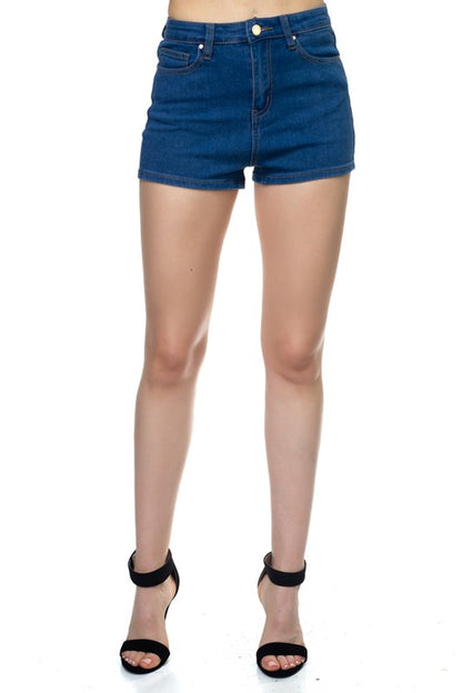 Stretch High-Rise Denim Mini Short