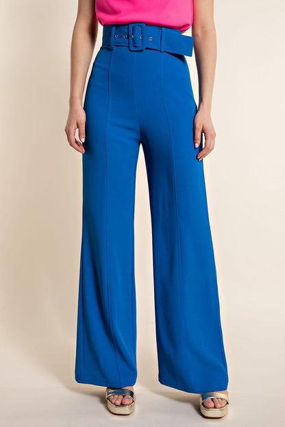 Belted High Waist Wide Leg Pants - RK Collections Boutique