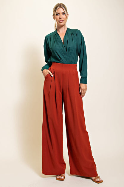 high waist wide leg pants