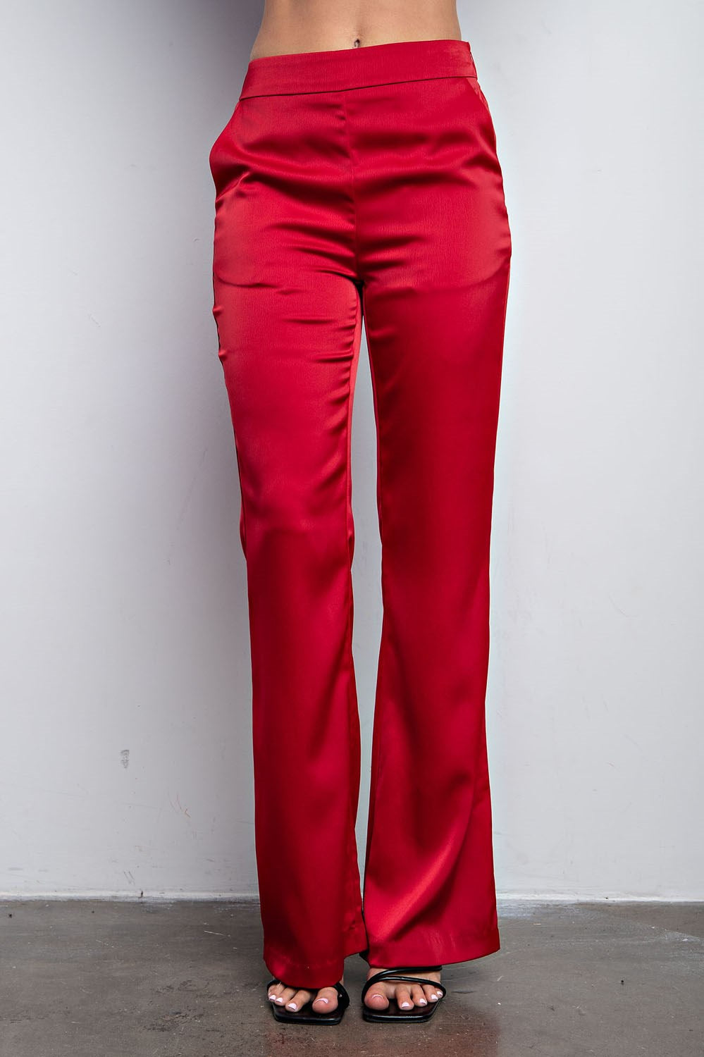 High Waist Flare Satin Pants