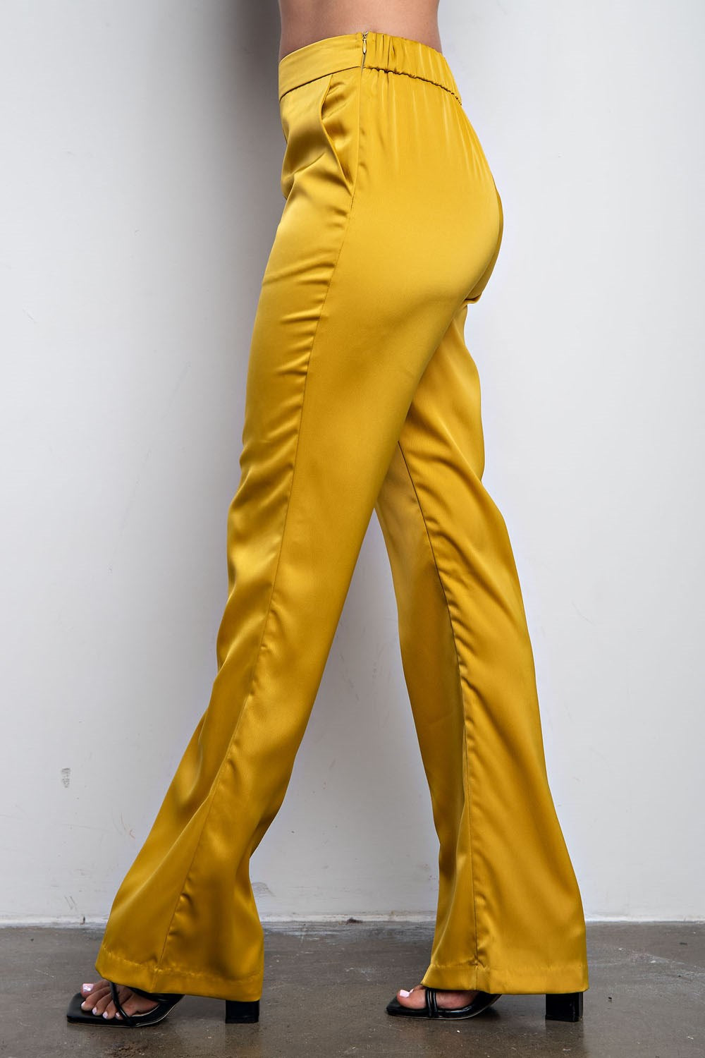 High Waist Flare Satin Pants