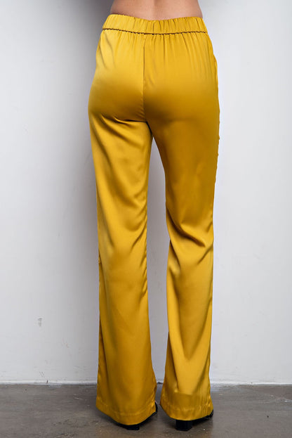 High Waist Flare Satin Pants