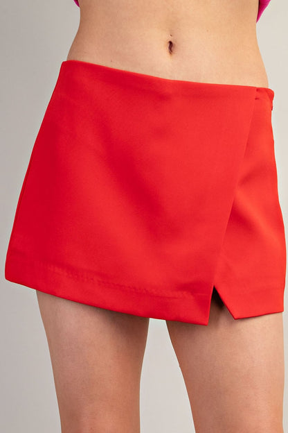 high waist wrap skort