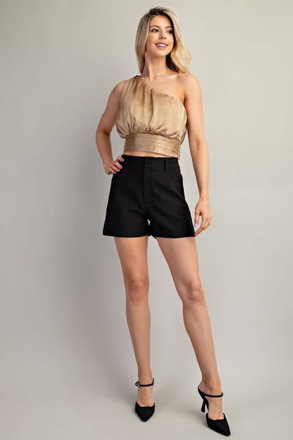 stretch high waist shorts