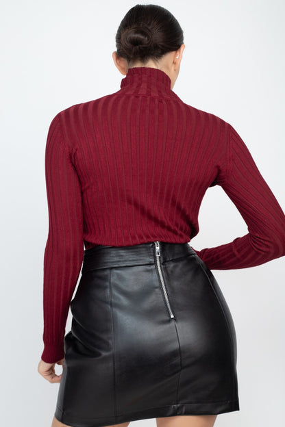 Ribbed Turtleneck Sweater