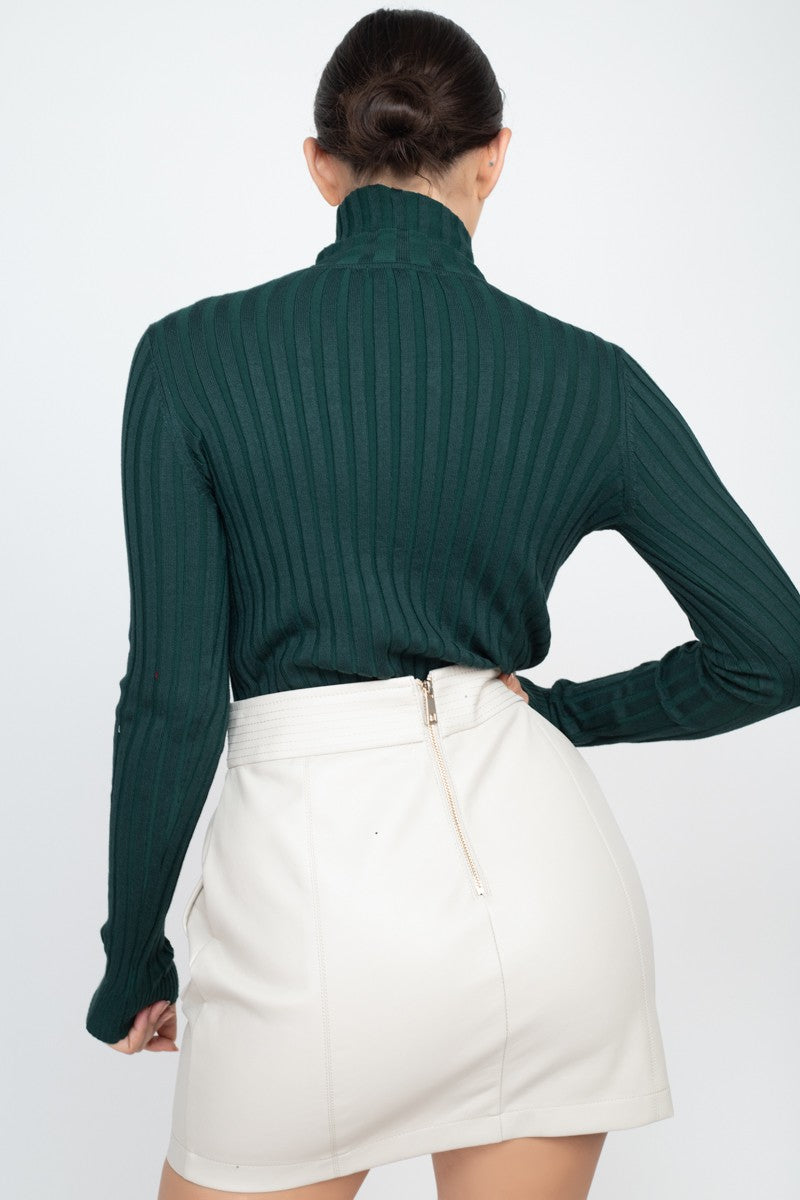 Ribbed Turtleneck Sweater