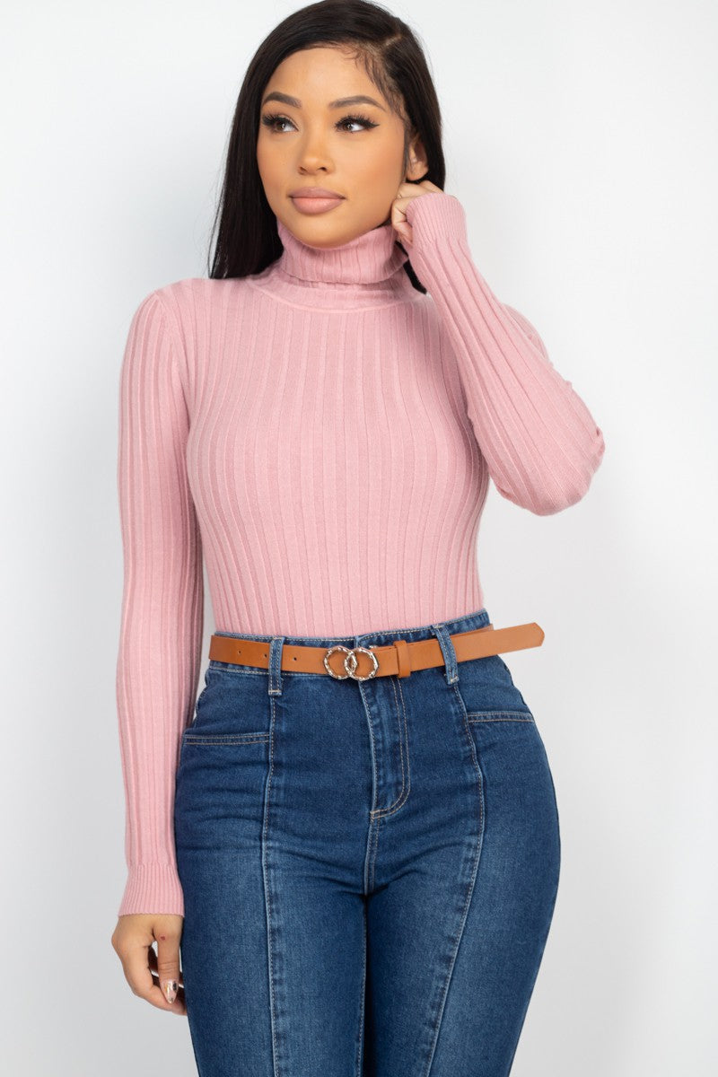 Ribbed Turtleneck Sweater