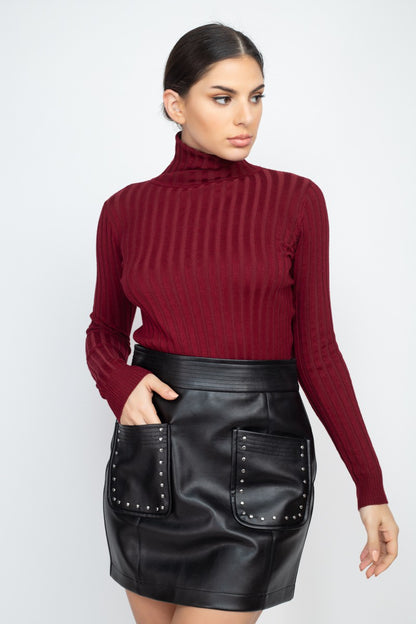 Ribbed Turtleneck Sweater