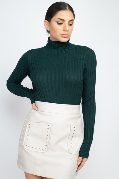 Ribbed Turtleneck Sweater