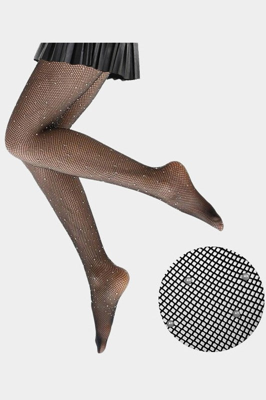 Pearl Embellished Fishnet Pantyhose Tights