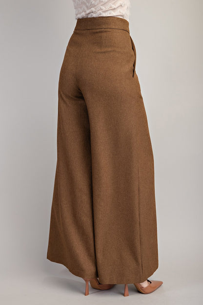 high waist 2 tone wide leg pants