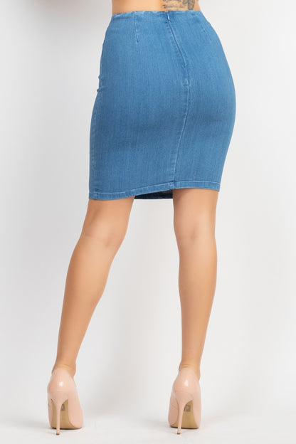 High Rise Denim Skirt