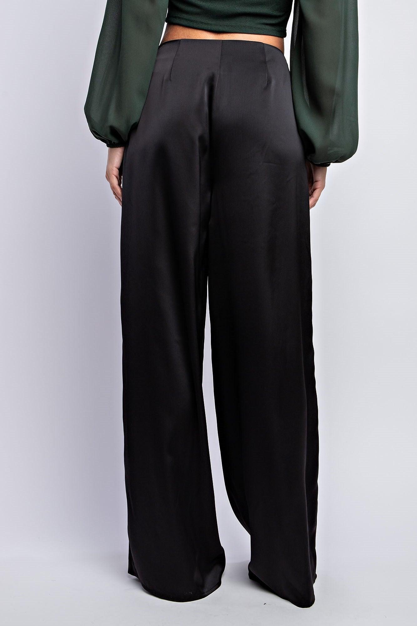 satin wide leg pants - RK Collections Boutique