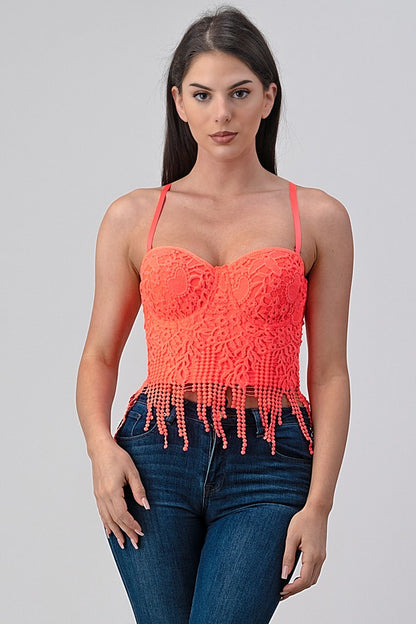 Lace Crop Bustier Top