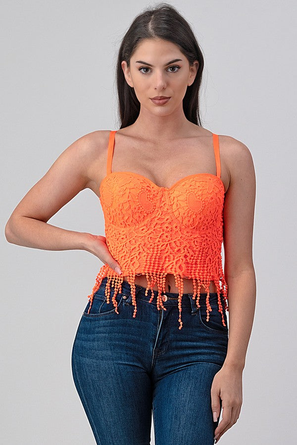 Lace Crop Bustier Top