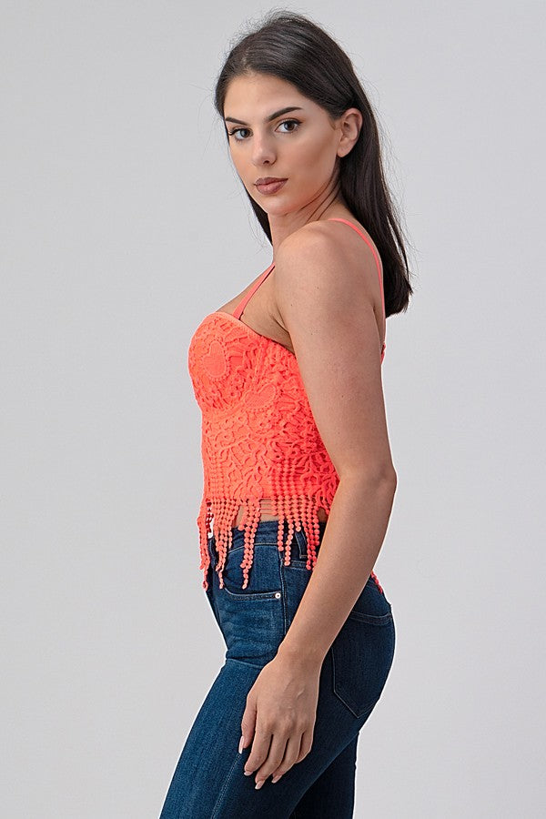 Lace Crop Bustier Top