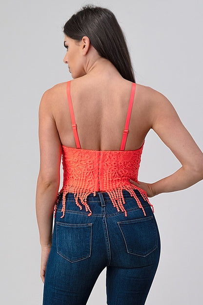 Lace Crop Bustier Top