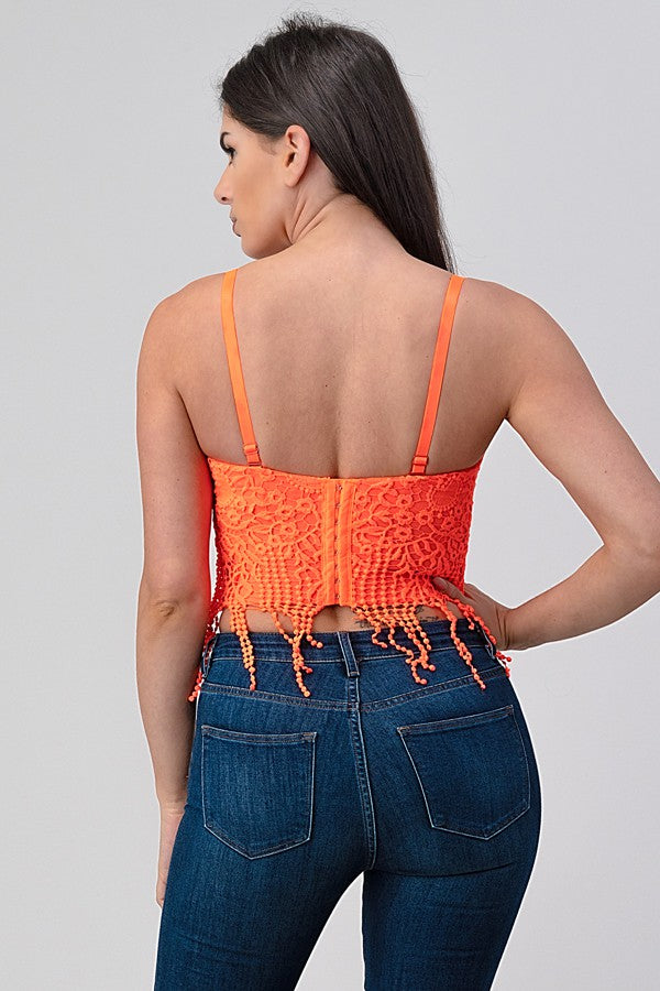 Lace Crop Bustier Top