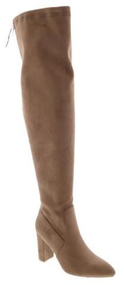 suede chunky heel over the knee boots