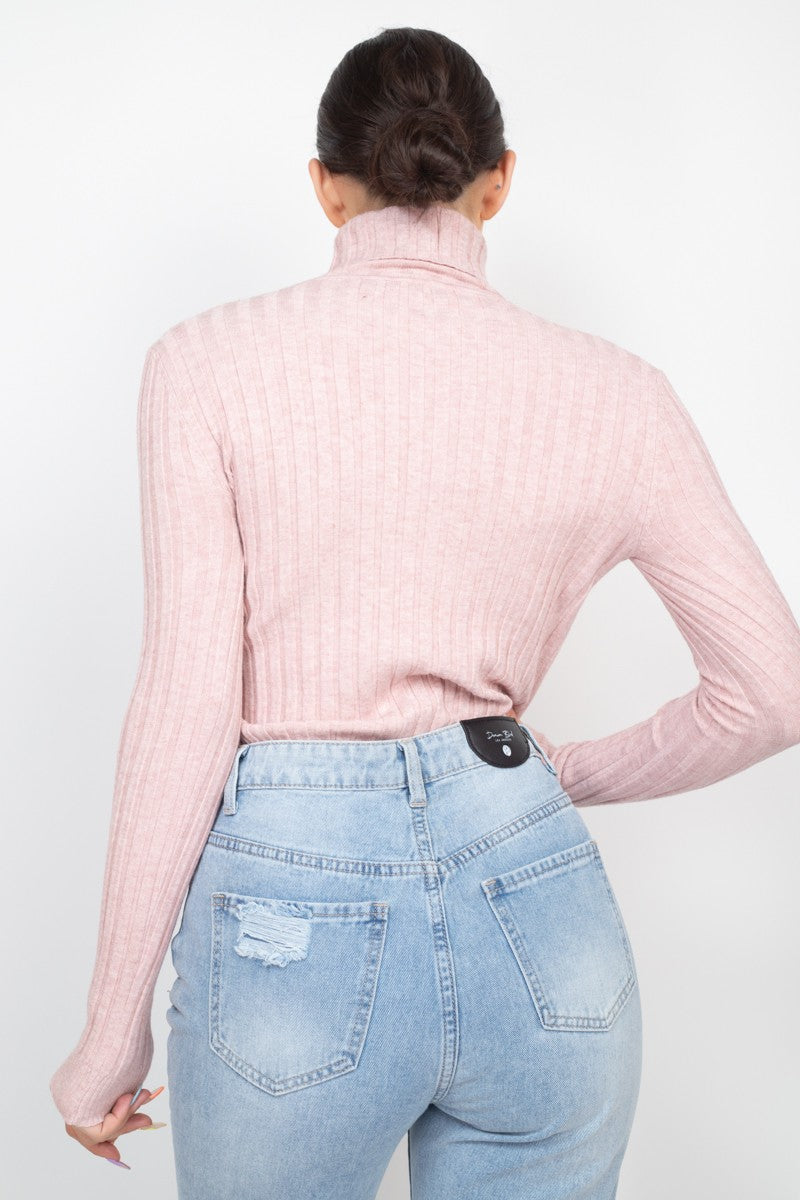 Ribbed Turtleneck Sweater