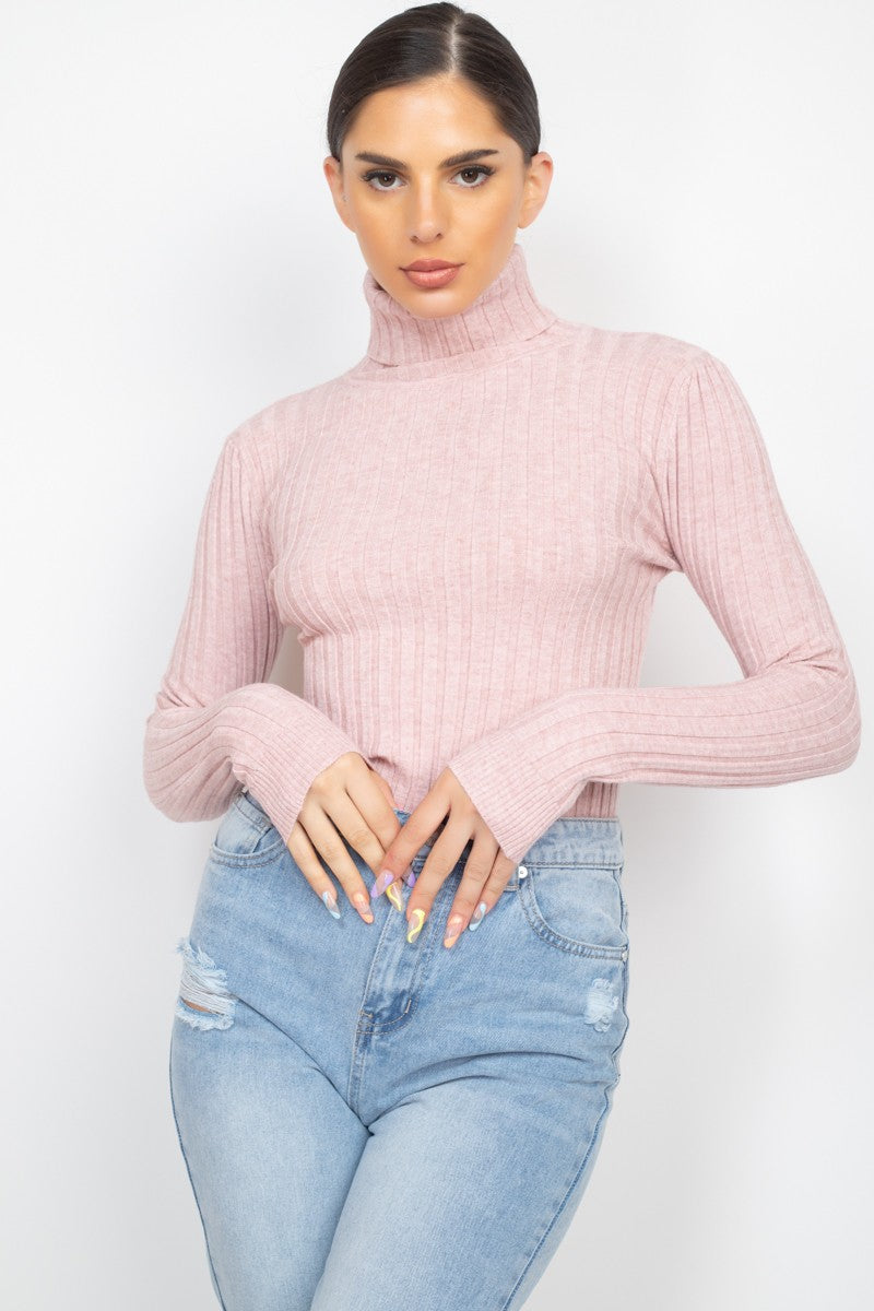 Ribbed Turtleneck Sweater