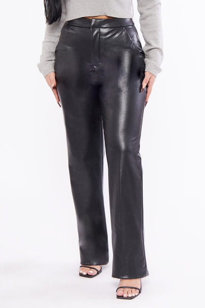 faux leather trousers