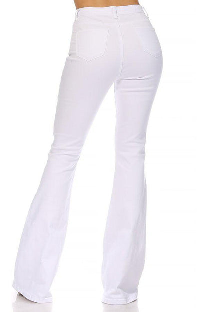 high waist stretch bell bottom jeans - RK Collections Boutique