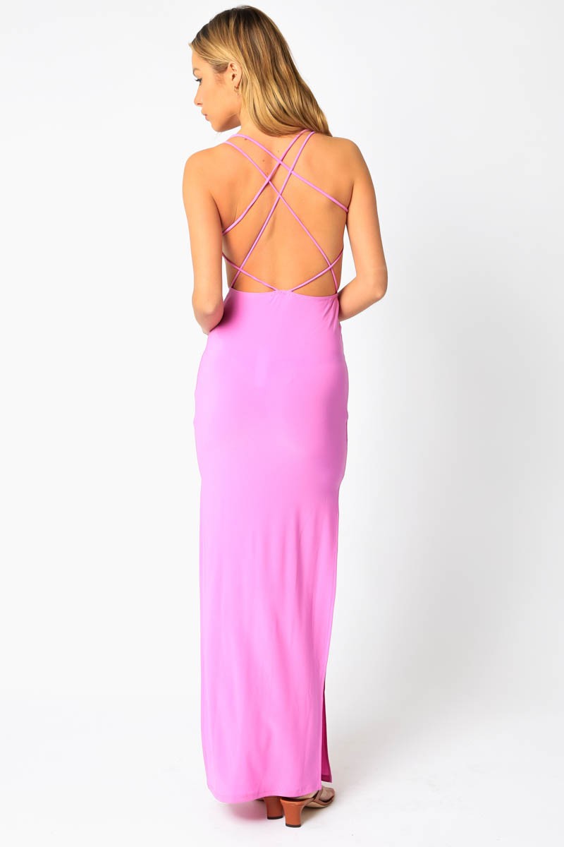 String Back Maxi Dress