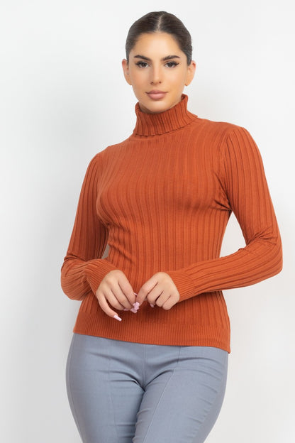 Ribbed Turtleneck Sweater