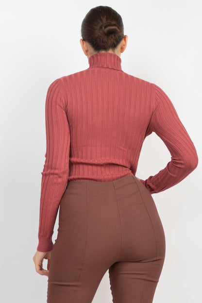 Ribbed Turtleneck Sweater