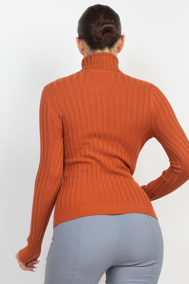 Ribbed Turtleneck Sweater