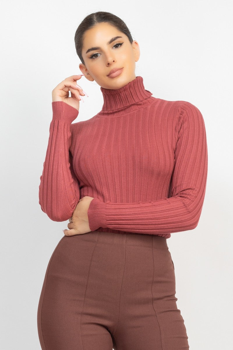 Ribbed Turtleneck Sweater