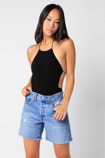 string back halter bodysuit