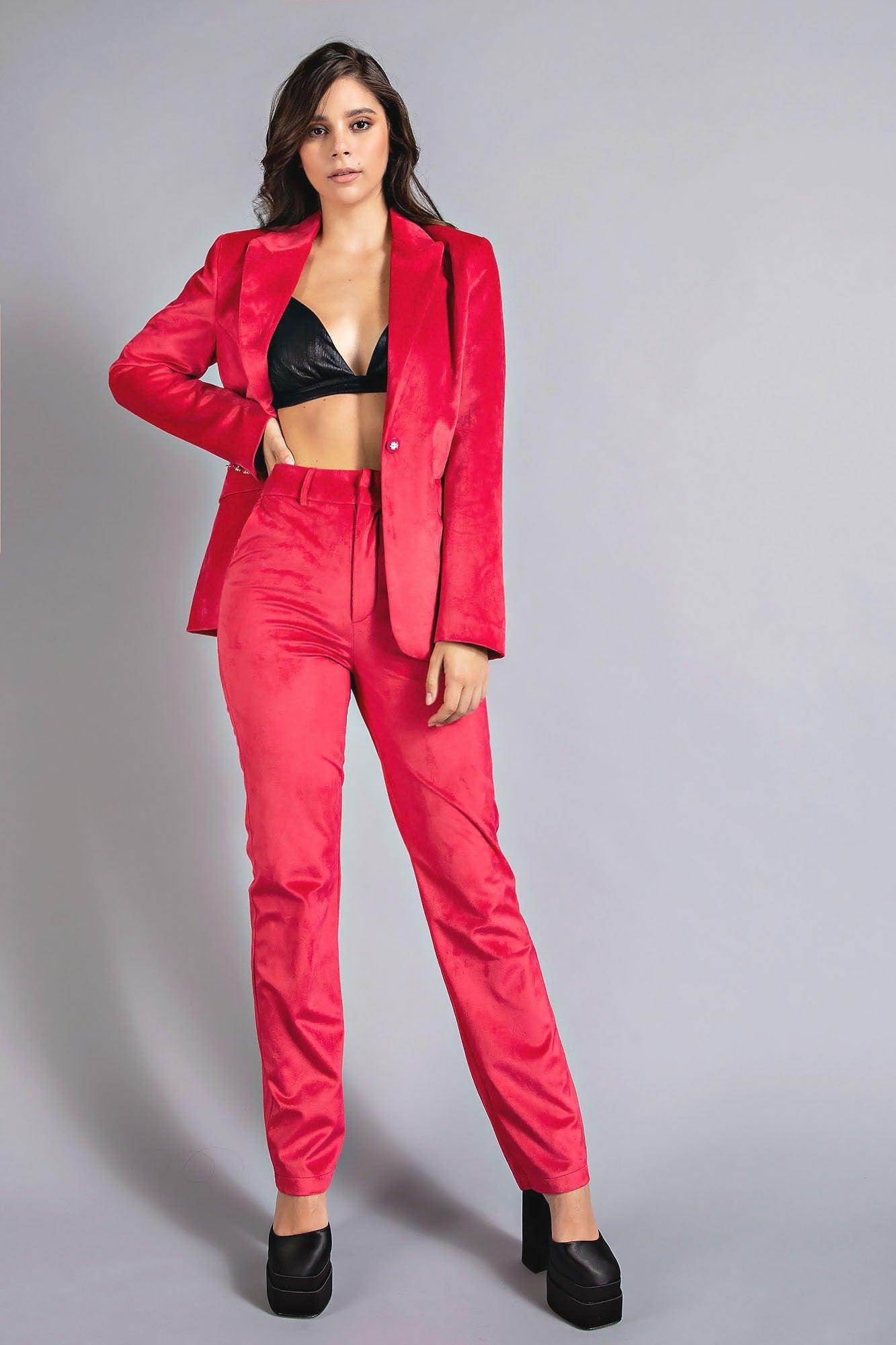 2pc set-velvet blazer & pants - RK Collections Boutique