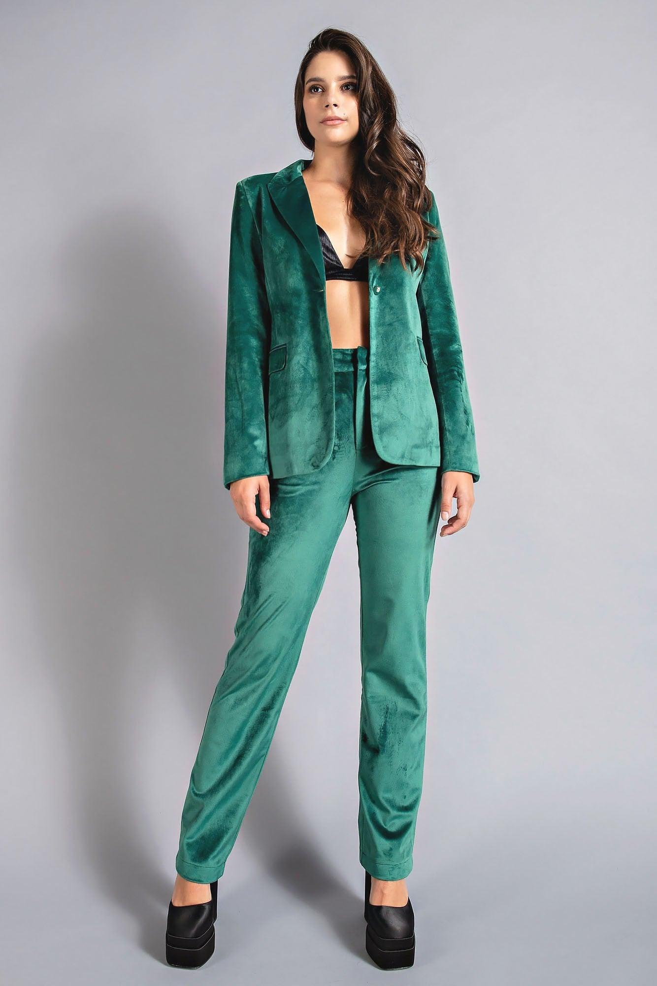 2pc set-velvet blazer & pants - RK Collections Boutique