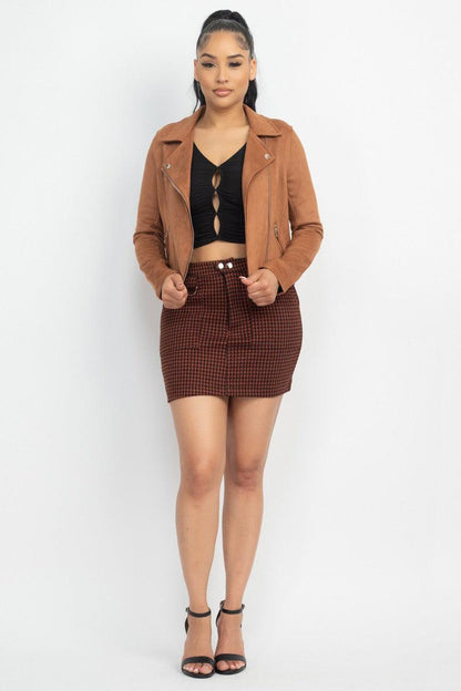 Faux Suede Moto Jacket - RK Collections Boutique