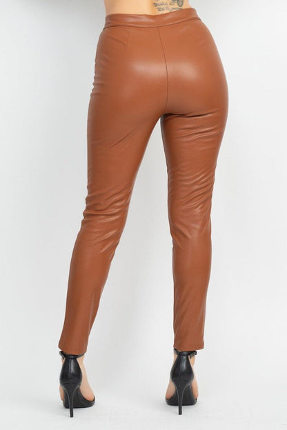 faux leather high waist skinny pants - RK Collections Boutique