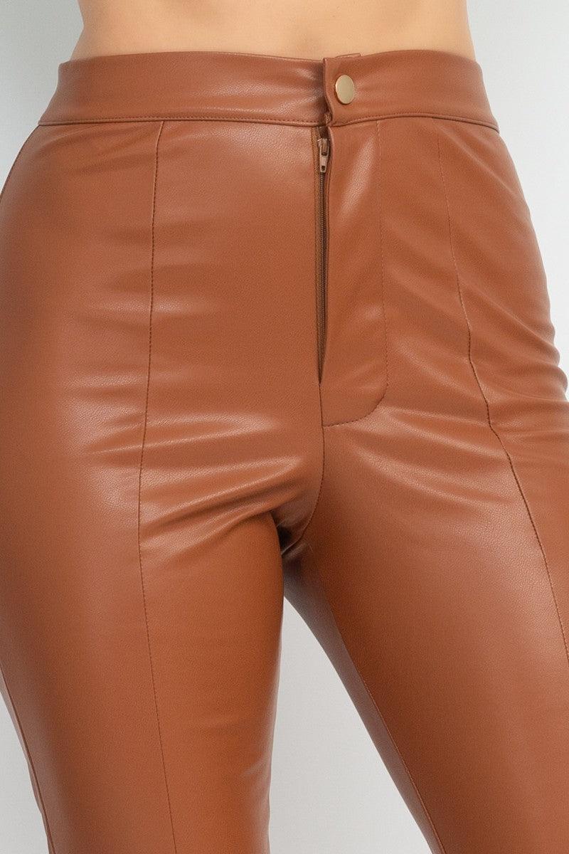 faux leather high waist skinny pants - RK Collections Boutique