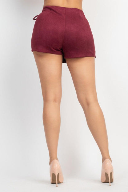 faux suede wide tie wrap skort - RK Collections Boutique