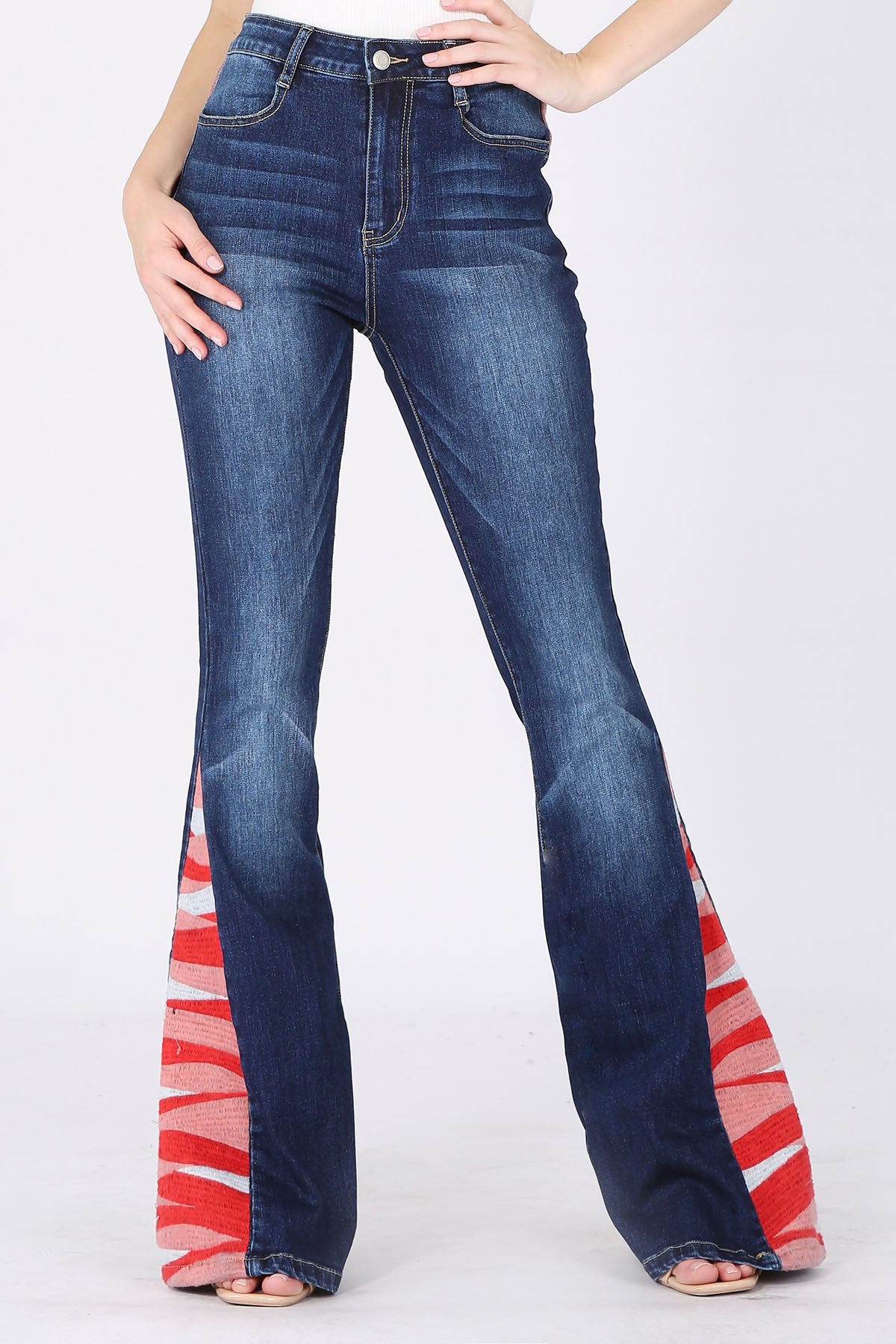 tapestry insert bell bottom jeans