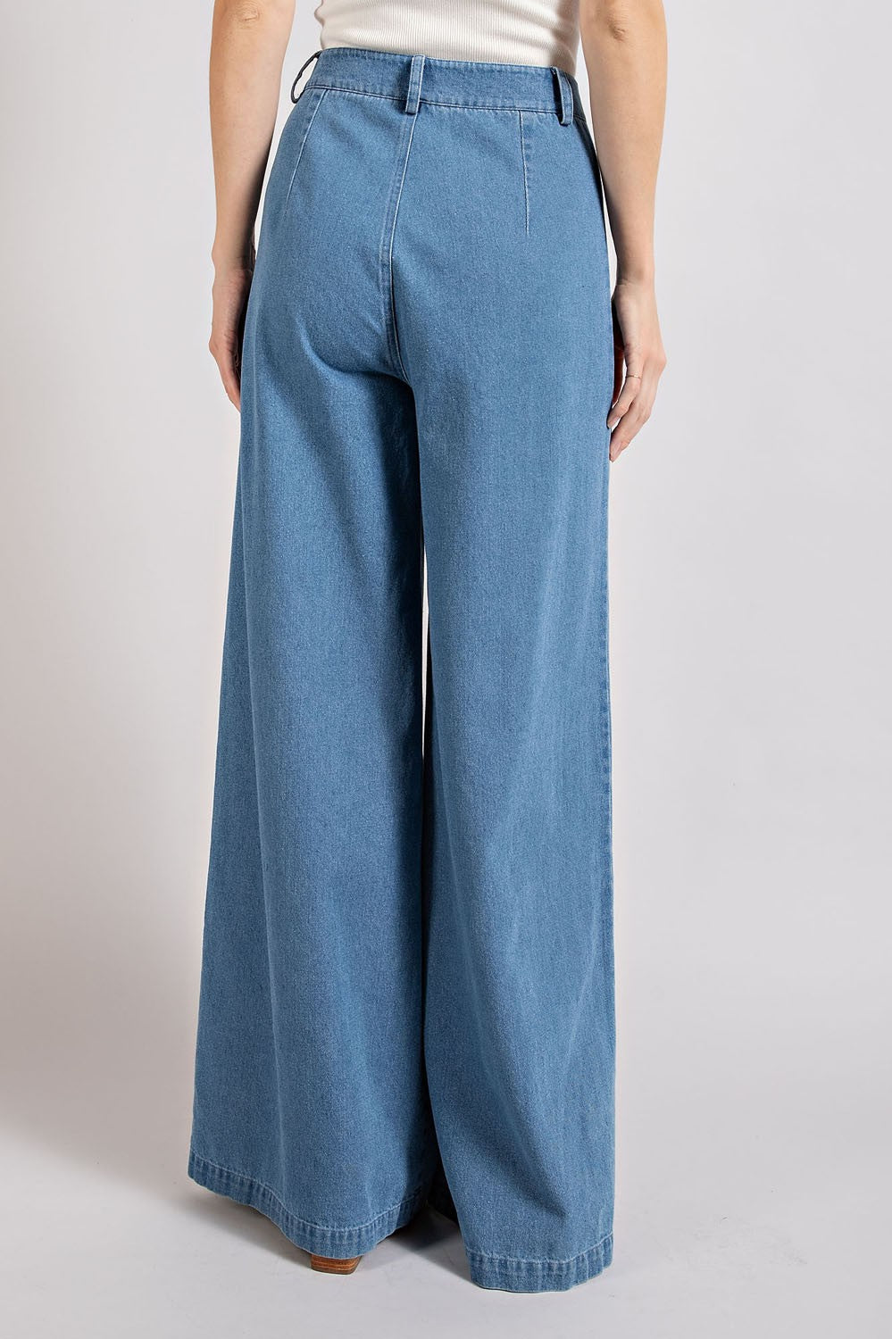 patch pocket wide leg pants