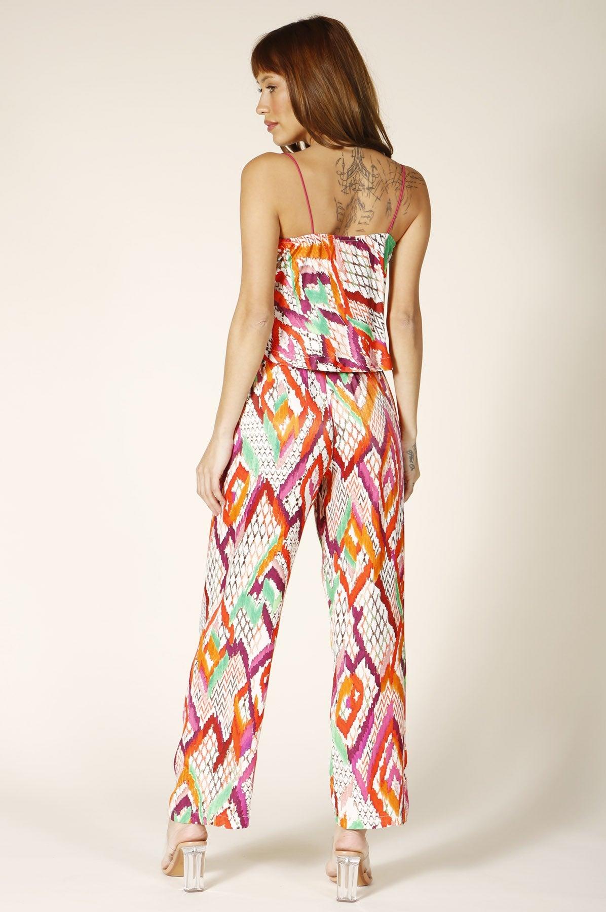 print cowl neck tank top - RK Collections Boutique