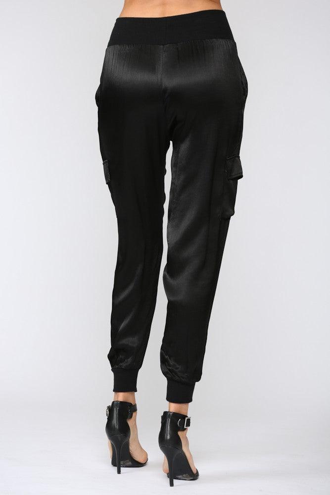 PLUS satin cargo jogger pant - RK Collections Boutique