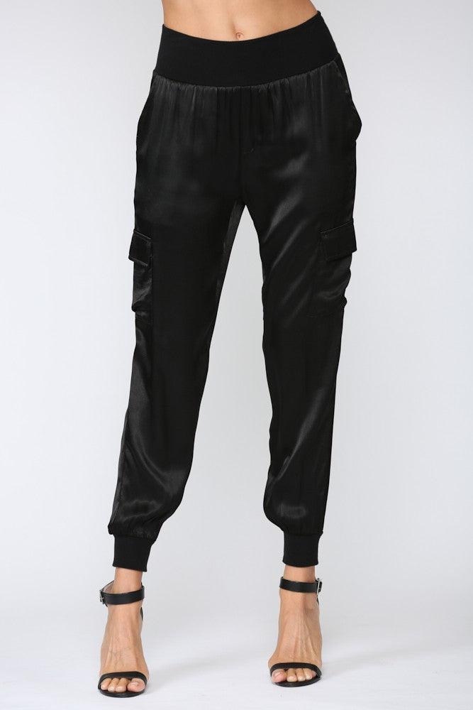 PLUS satin cargo jogger pant - RK Collections Boutique