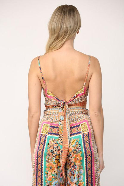 floral tie back scarf top - RK Collections Boutique