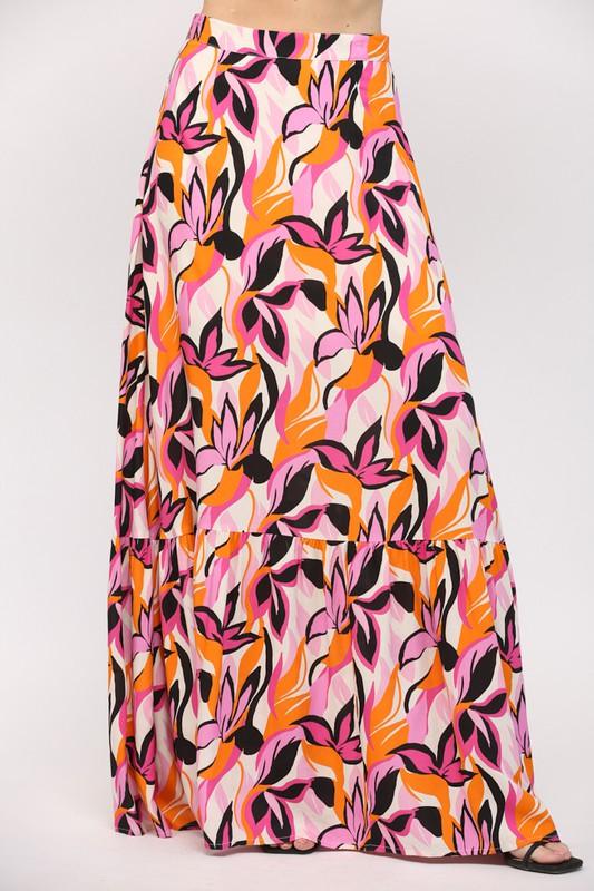 floral tiered maxi skirt - RK Collections Boutique