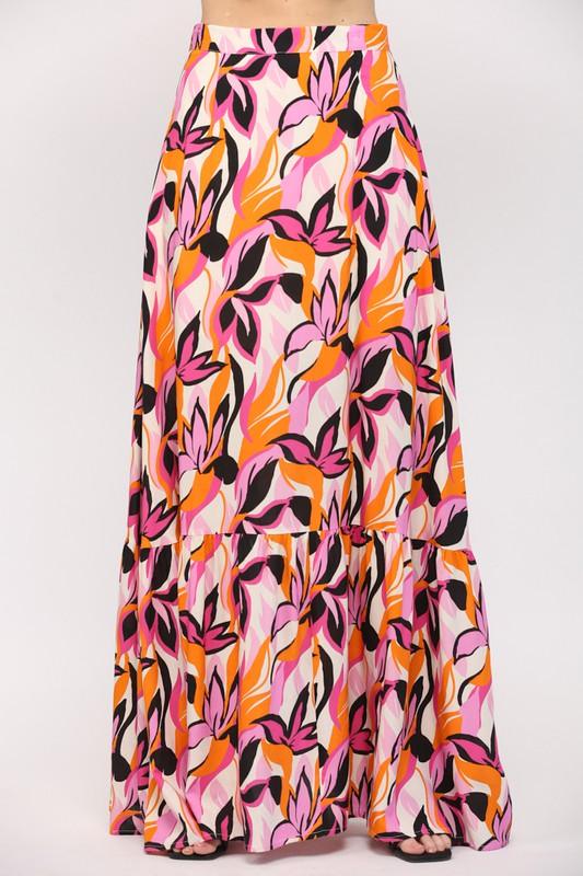 floral tiered maxi skirt - RK Collections Boutique