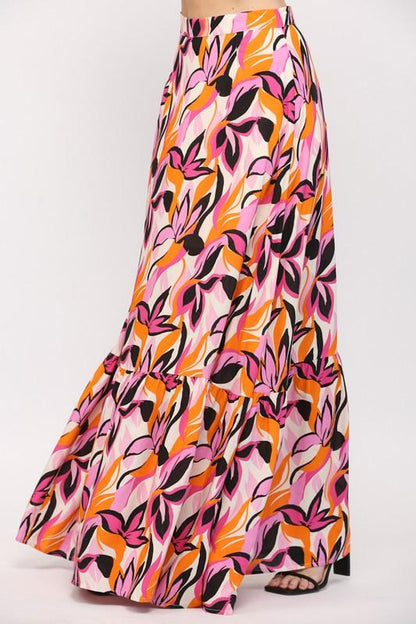 floral tiered maxi skirt - RK Collections Boutique