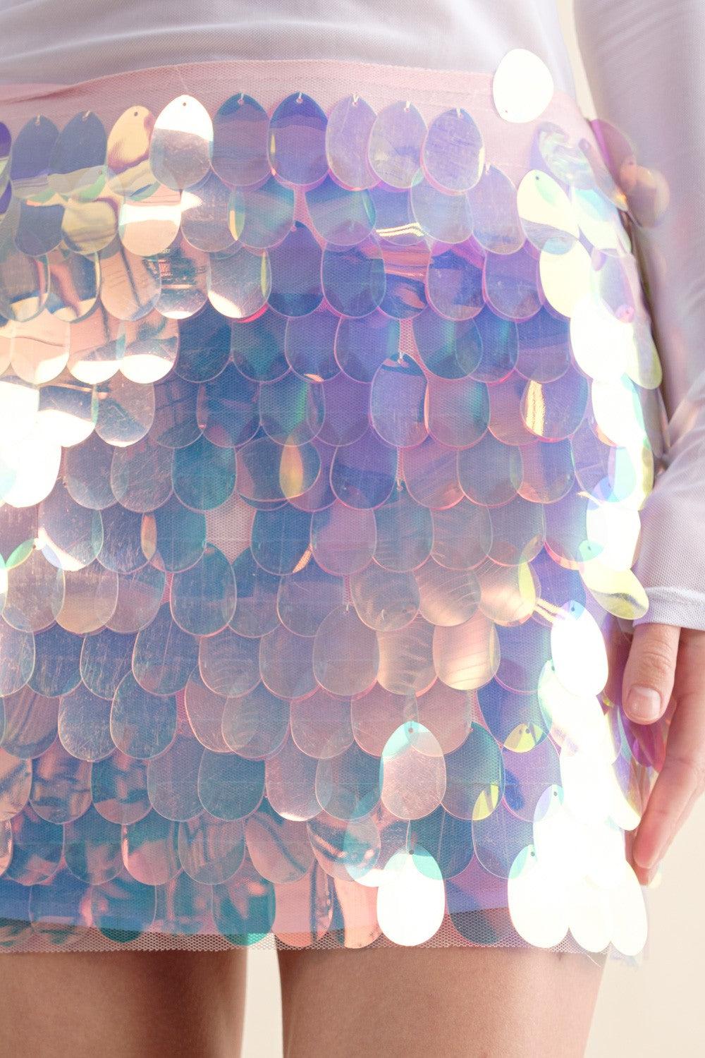 iridescent sequin mini skirt - RK Collections Boutique