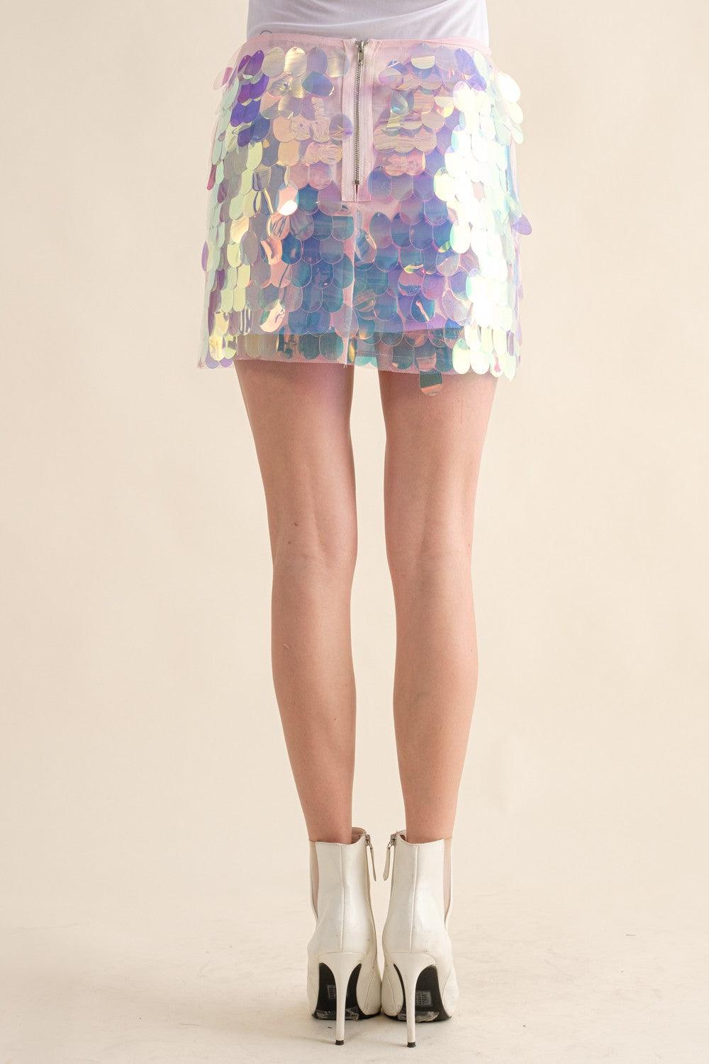 iridescent sequin mini skirt - RK Collections Boutique